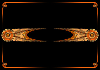 gold frame with isolated diamonds