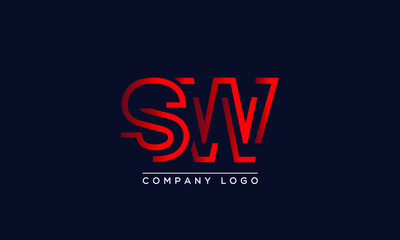 Fototapeta na wymiar Creative letters SW Logo Design Vector Template. Initial Letters SW Logo Design 