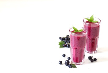 strawberry milkshake isolated on white