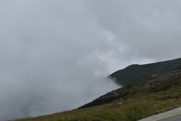 Fog in the mountains in summer season