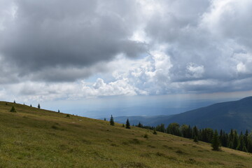 storm clouds over the mountains