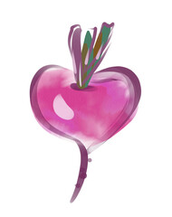 Beetroot. Watercolor Illustration.