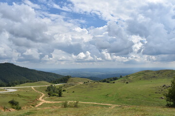 landscape with mountains and clouds