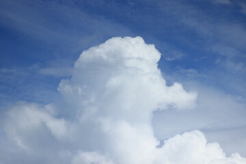 Big beautiful white cloud. Russia.