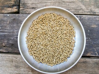 animal food on wood floor