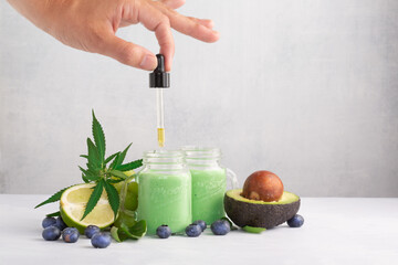 CBD drink shots. Infused with cannabis extract and blended with fresh fruits and herbs for a...