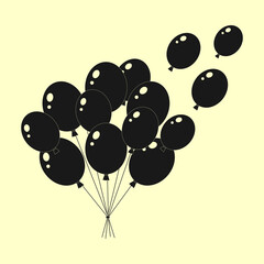 Helium air balloon, balls isolated on background. Happy birthday, party concept. Vector flat design
