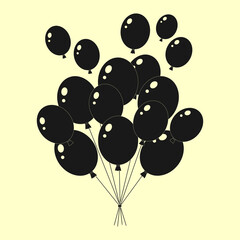 Helium air balloon, balls isolated on background. Happy birthday, party concept. Vector flat design