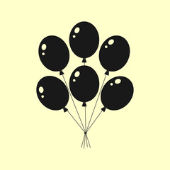 Helium air balloon, balls isolated on background. Happy birthday, party concept. Vector flat design