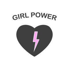 Girl power, feminism. Woman motivation. Vector flat design