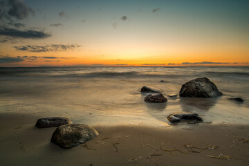 Fototapeta premium Sunset by the sea. Nature and nature landscape at sunset.