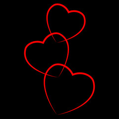 Heart icon isolated on background. Love, happy valentines day concept. Vector flat design