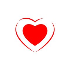 Heart icon isolated on background. Love, happy valentines day concept. Vector flat design