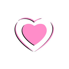 Heart icon isolated on background. Love, happy valentines day concept. Vector flat design