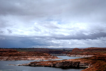 Glen Canyon Dam at Lake Powell Arizona