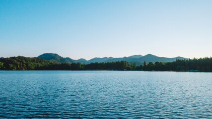 Landscape at dusk of West Lake in Hangzhou, China