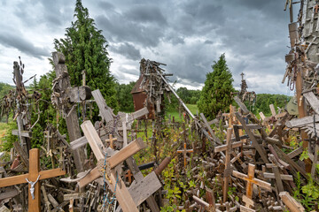 Hill of Crosses, a captivating site in northern Lithuania, where Catholic pilgrims have been leaving thousands of crosses and other religious symbols for centuries.