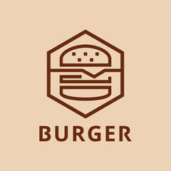 hamburger line monoline logo design