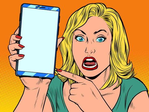 Furious Woman And Smartphone