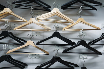Empty hangers after the sale of clothes