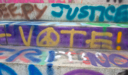Graffiti Advocating to Vote