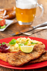 wiener schnitzel with potato salad