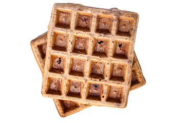 waffles Belgian  dessert sweet serving size. food background top view copy space organic eating