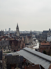 Obraz premium stunning view over medieval ghent from castle gravensteen
