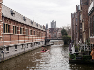 Naklejka premium canals of ghent in belgium