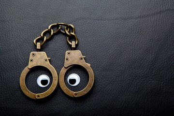 image of handcuff leather background