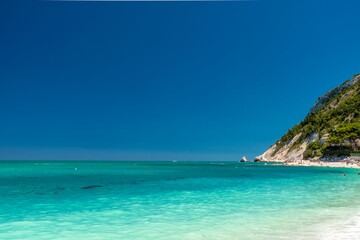 Fototapeta premium The beautiful sea of Portonovo in Conero, Ancona province, Marche region.
