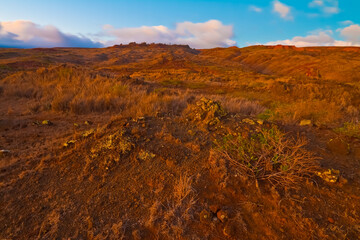 Arid Plains and Halulu Gulch On The Northen Side Near Keomoku Road, Lanai, Hawaii, USA