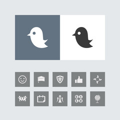 Creative Bird Icon with Bonus Icons.