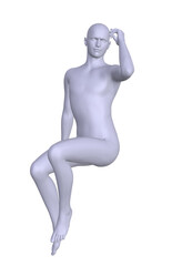 White 3d human model