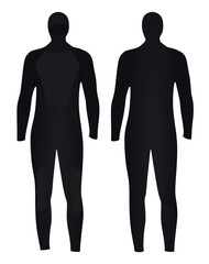 Black diving wetsuit. vector illustration