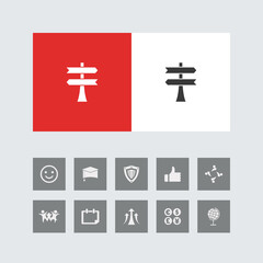 Fototapeta premium Creative Blank Road Sign Icon with Bonus Icons.