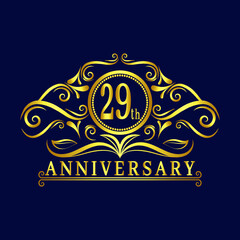 29 years Anniversary logo, luxurious 29th Anniversary design celebration.