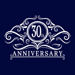 30 years Anniversary logo, luxurious 30th Anniversary design celebration.