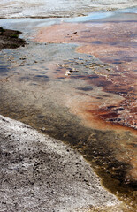 Vibrantly colored, abstract textural geological formations 