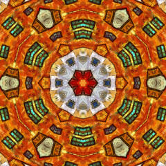 Kachelmuster orange und grün