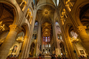Fototapeta na wymiar Cathédrale Notre Dame, sede de la archidiócesis de París, Paris, France,Western Europe