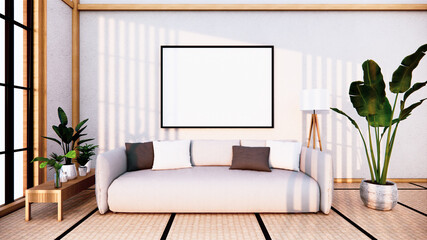 Sofa japanese on room  japan and the white.3D rendering