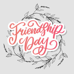 Beautiful Illustration Of Happy Friendship Day,Decorated Greeting Card Design.