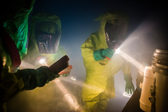 HazMat Team In A Warehouse