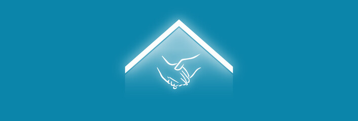 Simbolo di una stratta di mano. Mutuo di una nuova casa.