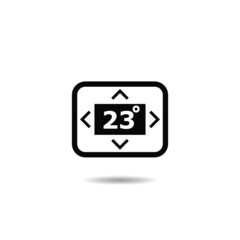 Thermostat glyph icon with shadow