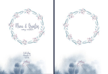 Watercolor winter forest. Christmas tree landscape with Pine Trees fir in the Mountains. Hand painted Isolated on white Background. Snow holiday design