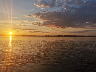 sunset over the sea