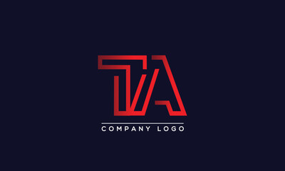 Fototapeta na wymiar Creative letters TA Logo Design Vector Template. Initial Letters TA Logo Design 
