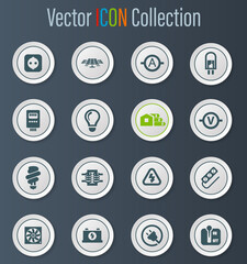 Electricity icon set